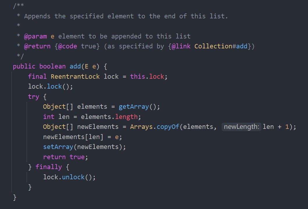 CopyOnWriteArrayList-add